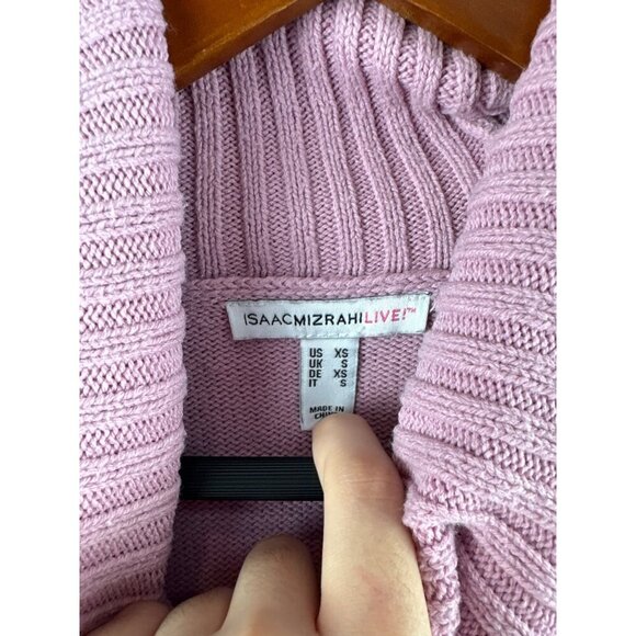 Isaac Mizrahi Live! Womens XS Pink Turtleneck Sweater Cotton Blend - Picture 3 of 5